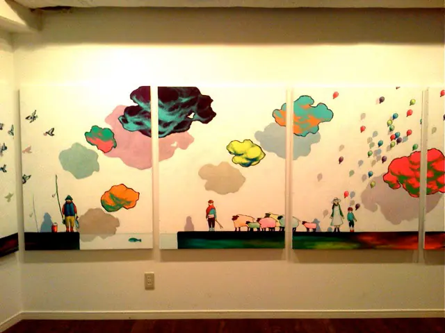 "PLASTIC TOWN" is SULEBOX first solo exhibition. — A fisherman and a sheepherder and, the parent and child in the PLASTIC TOWN.