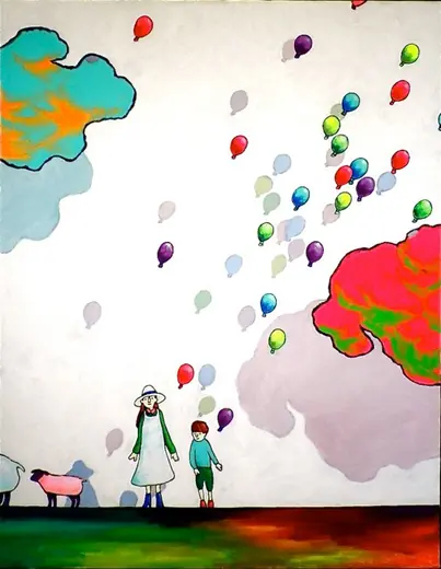 "PLASTIC TOWN" is SULEBOX first solo exhibition. — Acrylic on canvas 1167×910mm